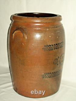 Primitive #3 Unsigned DONAGHHO Salt Glaze Stoneware Crock Nice Display Piece