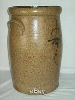 Primitive #4 Bee Sting Stoneware Butter Churn Crock Early Antique Red Wing