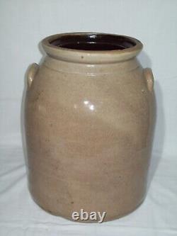 Primitive Blue-Bird Stoneware Crock Awesome Cobalt Design Displays Well