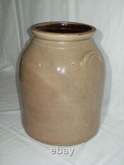 Primitive Blue-Bird Stoneware Crock Awesome Cobalt Design Displays Well