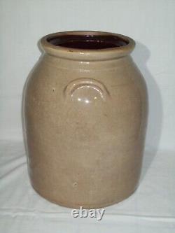 Primitive Blue-Bird Stoneware Crock Awesome Cobalt Design Displays Well