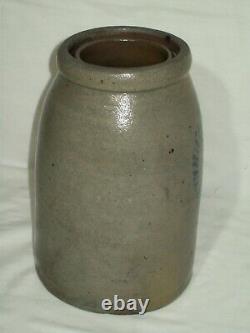 Primitive Hamilton & Jones Salt Glaze Stoneware Crock Container Displays Well