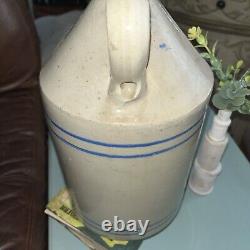 Primitive Rare Stoneware Jug Crock With Handle Good Condition