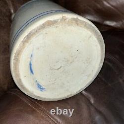 Primitive Rare Stoneware Jug Crock With Handle Good Condition