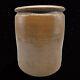 Primitive Stoneware Crock Art Pottery Stoneware 8t 6.5w Rounded Antique