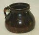Primitive Stoneware Chocolate Glaze Crock Jug Jar With Handle Antique Farm Decor