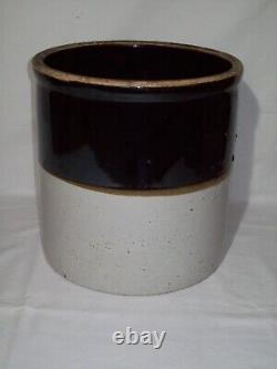 Primitive Two-Tone #2 Blue Star Antique Stoneware Crock Does Display Well