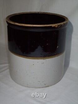 Primitive Two-Tone #2 Blue Star Antique Stoneware Crock Does Display Well