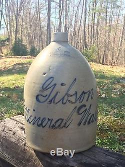 RARE 1800s F. B Norton Sons MA Gibson Mineral Water Crock Jug Stoneware LOOK