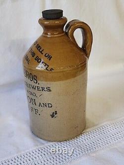 RARE 1918 Ridgeway Bros Botanical Brewers Cadoxton & Cardiff Stoneware Jug Crock