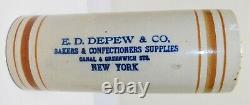 RARE 3 Color Advertising Rolling Pin E D DEPEW Bakers NY Western Stoneware