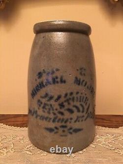 RARE Antique Proctor, W. Va. West Virginia WV Michael Moore Stoneware Crock Jar