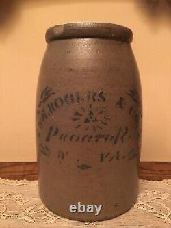 RARE Antique Proctor, W. Va. West Virginia WV Rogers & Co. Stoneware Crock Jar