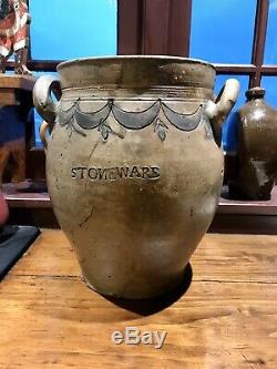 RARE STONEWARE OVOID JAR by THOMAS COMMERAW