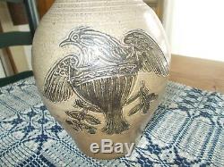 R&B Diebboll Decorated Stoneware Ovoid Jug with Eagle / AAFA