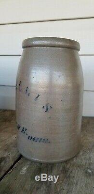 Racine Meigs Ohio River Ellis Stoneware Jar Crock OH Merchant