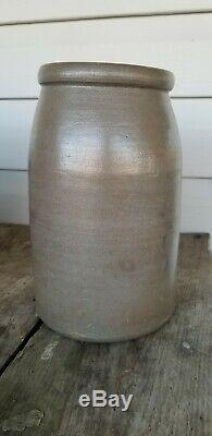 Racine Meigs Ohio River Ellis Stoneware Jar Crock OH Merchant