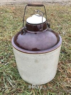 Rare 20th Western Stoneware Canning Crock With LID Honey Crock Make Me A Offer