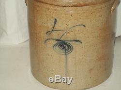 Rare ANTIQUE #4 BEE STING STONEWARE CROCK SALT GLAZED POTTERY RED WING