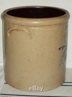 Rare ANTIQUE #5 BEE STING STONEWARE CROCK SALT GLAZED POTTERY RED WING