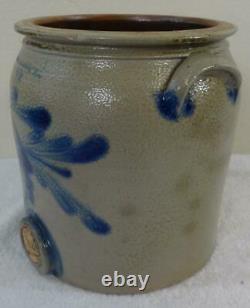 Rare Antique 2. Gal. Cowden Wilcox Stoneware Water Cooler Cobalt Blue Decoration