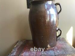 Rare Antique 3 Handle 4 Gallon Stoneware Crock