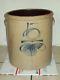Rare Antique #5 Bee Sting Stoneware Crock Salt Glazed Pottery Red Wing