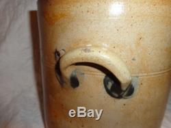 Rare Antique Blue Silp Face Design Decorated Stoneware Pottery Table Crock