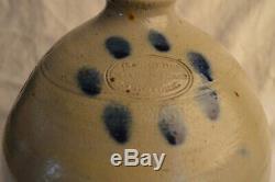 Rare Antique C Crolius Stoneware Ovoid Crock Jug Cobalt Blue Decorated New York