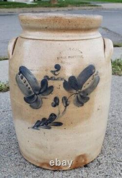 Rare Antique Haidle & Zipf Union Pottery Newark NJ New Jersey Stoneware Crock