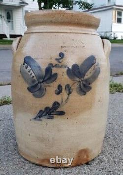 Rare Antique Haidle & Zipf Union Pottery Newark NJ New Jersey Stoneware Crock