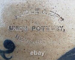 Rare Antique Haidle & Zipf Union Pottery Newark NJ New Jersey Stoneware Crock