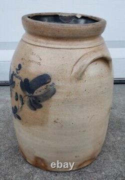 Rare Antique Haidle & Zipf Union Pottery Newark NJ New Jersey Stoneware Crock