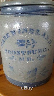 Rare Antique Mark Wineland Frostburg MD Crock Near Cumberland Stoneware