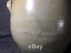Rare! Antique Salt Glazed Mabbet & Anthone Ovoid Stoneware Crock Poughkeepsie NY