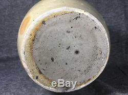 Rare! Antique Salt Glazed Mabbet & Anthone Ovoid Stoneware Crock Poughkeepsie NY