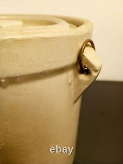 Rare Antique Stoneware Crock With Lid And Original Handle 1 Gallon