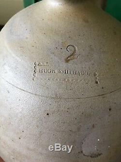 Rare Hugh Smith & Co Stamped Alexandria Virginia Two Gallon Stoneware Jug C 1820