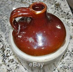 Rare Red Large 4 Wing 2 Gallon Crock Jug Stoneware Pottery Brown Vtg Antique