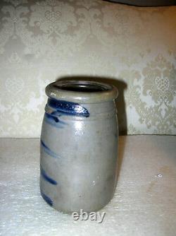 Rare Small 6 1/2 Stripe Stoneware Wax Sealer Crock