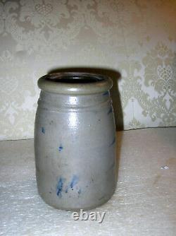 Rare Small 6 1/2 Stripe Stoneware Wax Sealer Crock