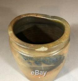 Rare Small 7 Virginia Stoneware Crock With Cobalt Decoration