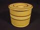 Rare Small Antique American 5 Inch Thin Banded Crock & Lid Yellow Ware Mint