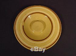Rare Small Antique American 5 Inch Thin Banded Crock & LID Yellow Ware Mint