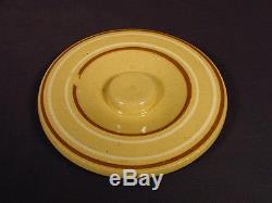 Rare Small Antique American 5 Inch Thin Banded Crock & LID Yellow Ware Mint