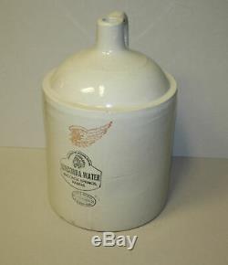 Red Wing Stoneware 5 gallon Shoulder jug with Waconda Spring, Kansas advertising