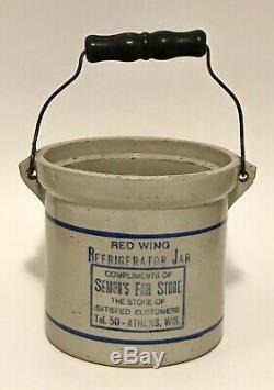 Red Wing Stoneware Refrigerator Jar 3 lb Size Wis Adv Vintage