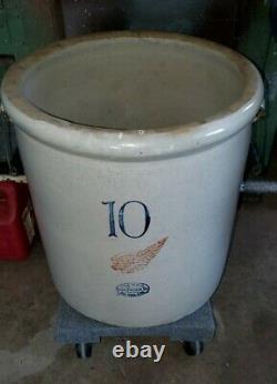 Red Wing Union Stoneware Company 10 Gallon Crock Vintage Antique With Handles