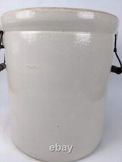 Robinson Ransbottom 5 Gal Stoneware Crock Pot with Handles vintage blue crown