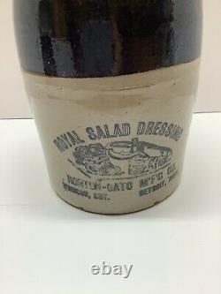 Royal salad dressing ad crock stoneware jug Horton-Cato MFG Co. Pottery 1 gallon